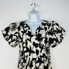 IVY CITY Mila Maxi Dress S Black White Cottagecore Babydoll Balloon Sleeve