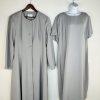 Terramina Polyester Midi Dress Suit Size 18 Silver Elegant Cocktail Classic