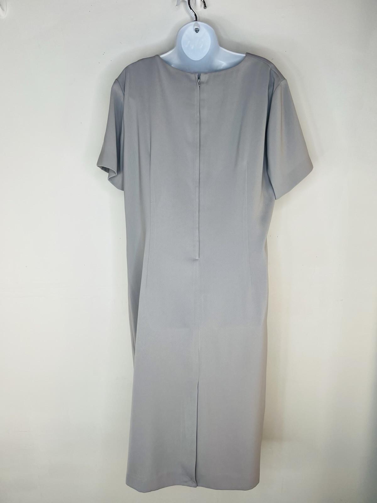 Terramina Polyester Midi Dress Suit Size 18 Silver Elegant Cocktail Classic