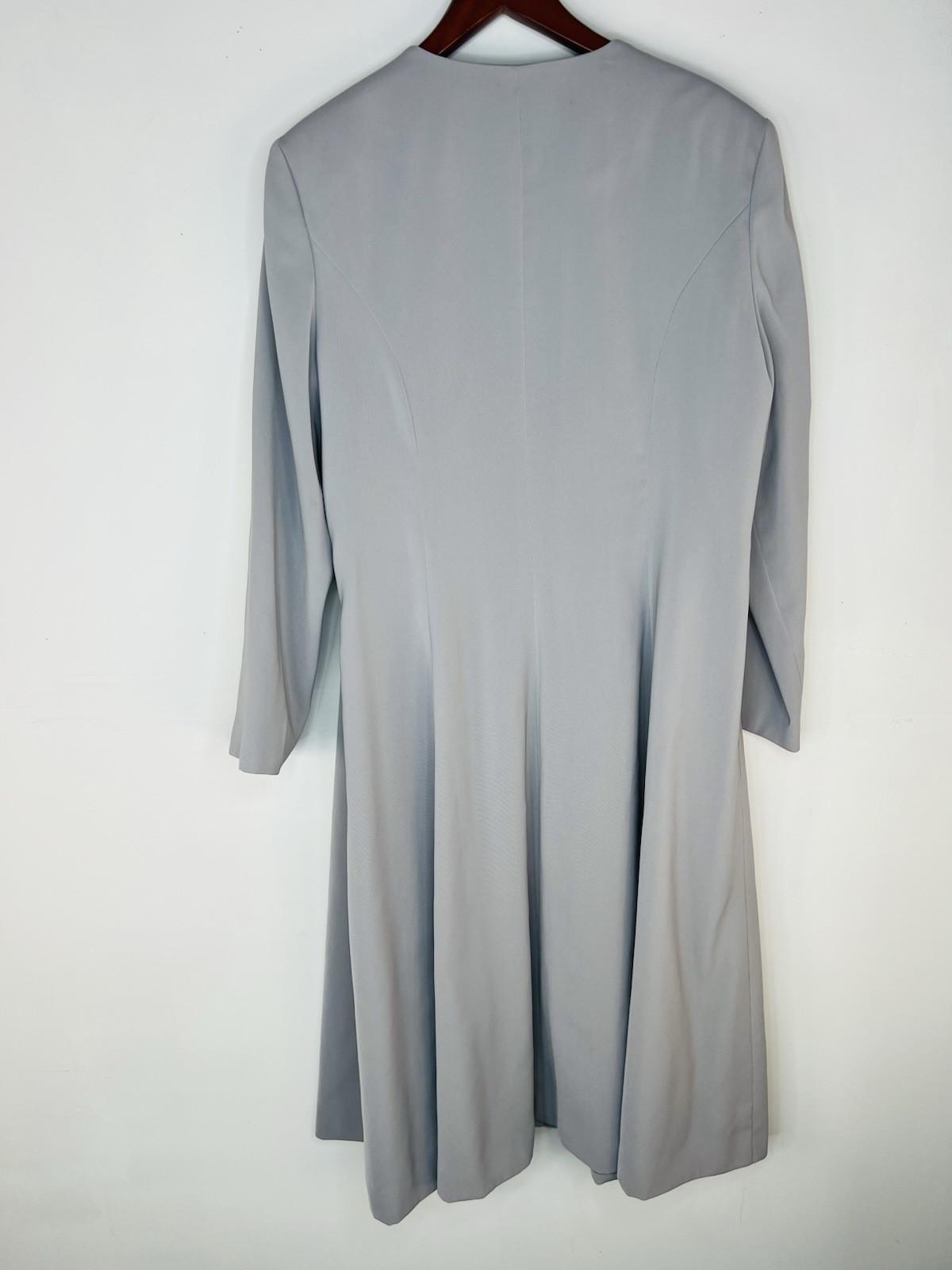 Terramina Polyester Midi Dress Suit Size 18 Silver Elegant Cocktail Classic