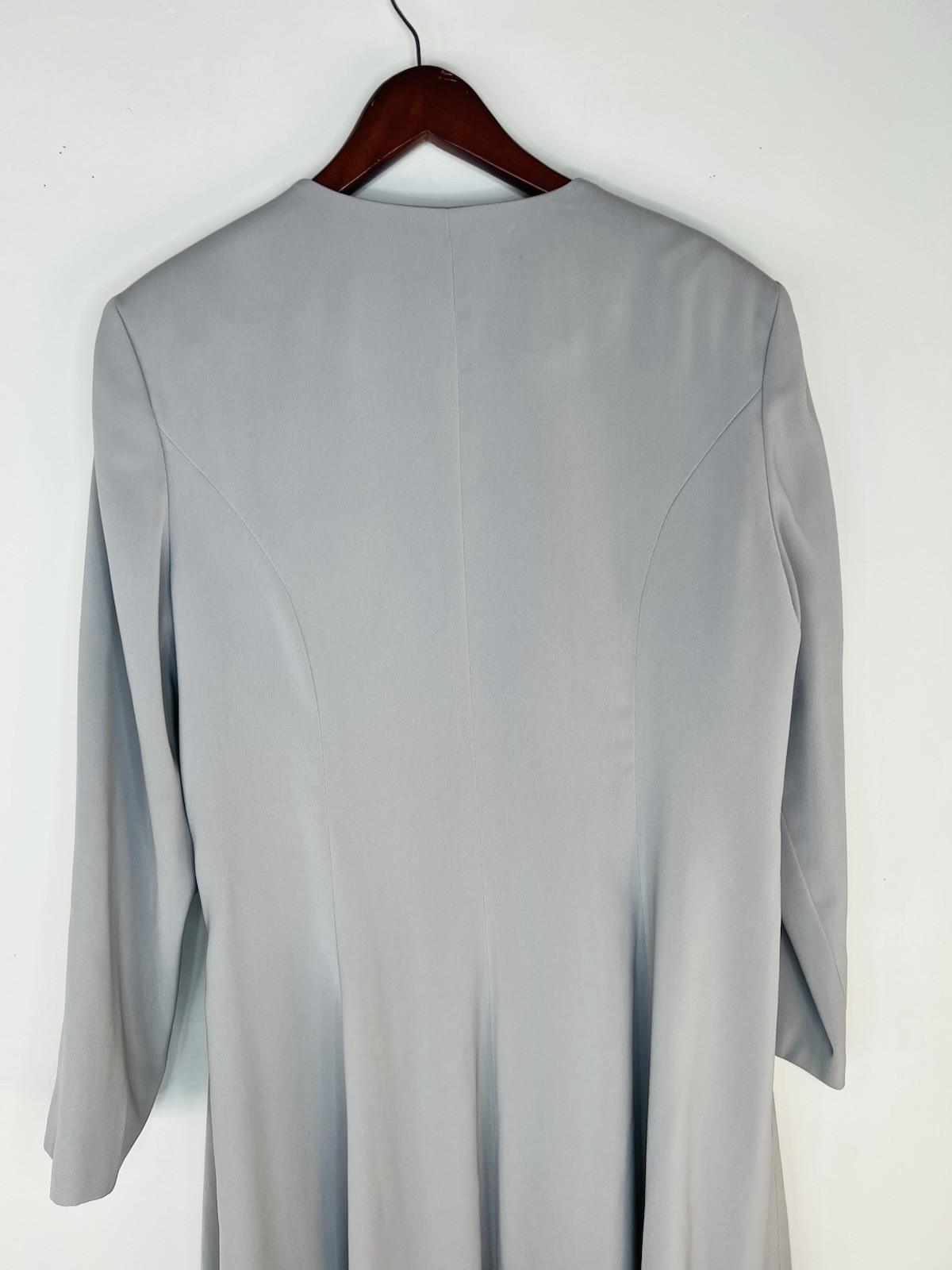 Terramina Polyester Midi Dress Suit Size 18 Silver Elegant Cocktail Classic