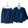 Kasper Polyester Skirt Suit Top 16W Navy Timeless Lined Cocktail Collarless