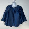 Kasper Polyester Skirt Suit Top 16W Navy Timeless Lined Cocktail Collarless