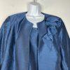 Kasper Polyester Skirt Suit Top 16W Navy Timeless Lined Cocktail Collarless
