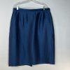 Kasper Polyester Skirt Suit Top 16W Navy Timeless Lined Cocktail Collarless