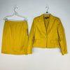 Nine West Cotton Stretch Skirt Suit Size 6 Marigold lace Business Career New