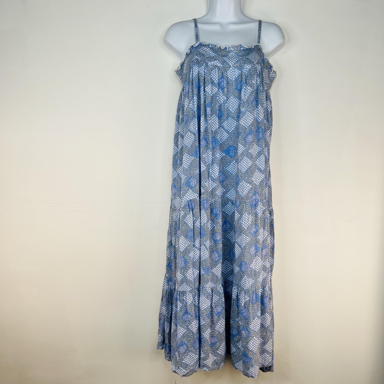 Tuckernuck St Lucia Maxi Dress XS Sea Glass Ruffle Beach Coverup Cottagecore