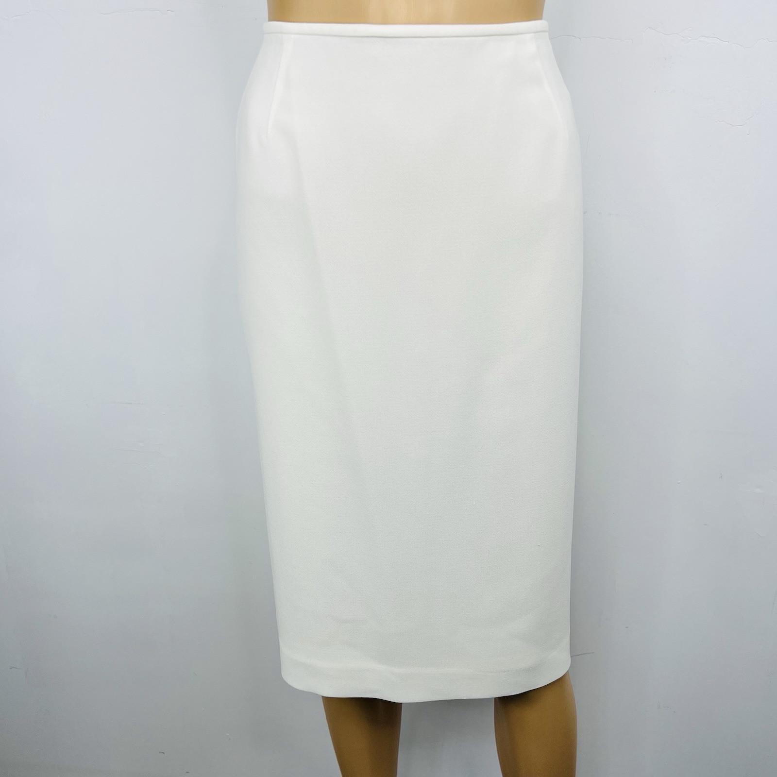 Le Suit Polyester Skirt Suit Size 16 Off White Lined Crepe Timeless Classy 2PC