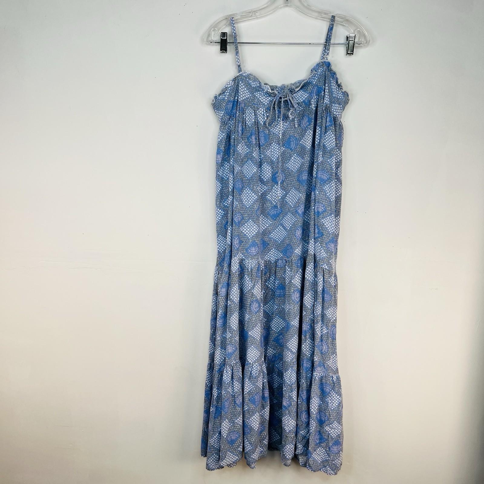 Tuckernuck St Lucia Maxi Dress XS Sea Glass Ruffle Beach Coverup Cottagecore