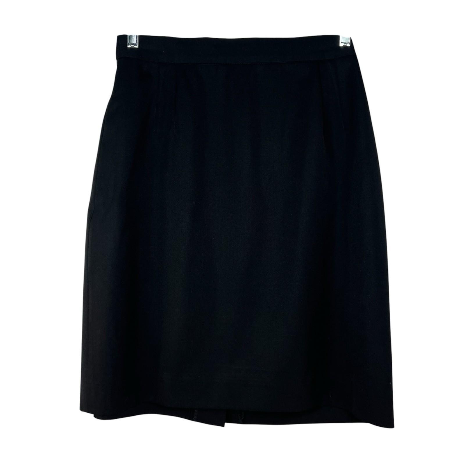 Escada By Margaretha Ley Vintage Pure New Wool Pencil Skirt Waist 29 inch Black
