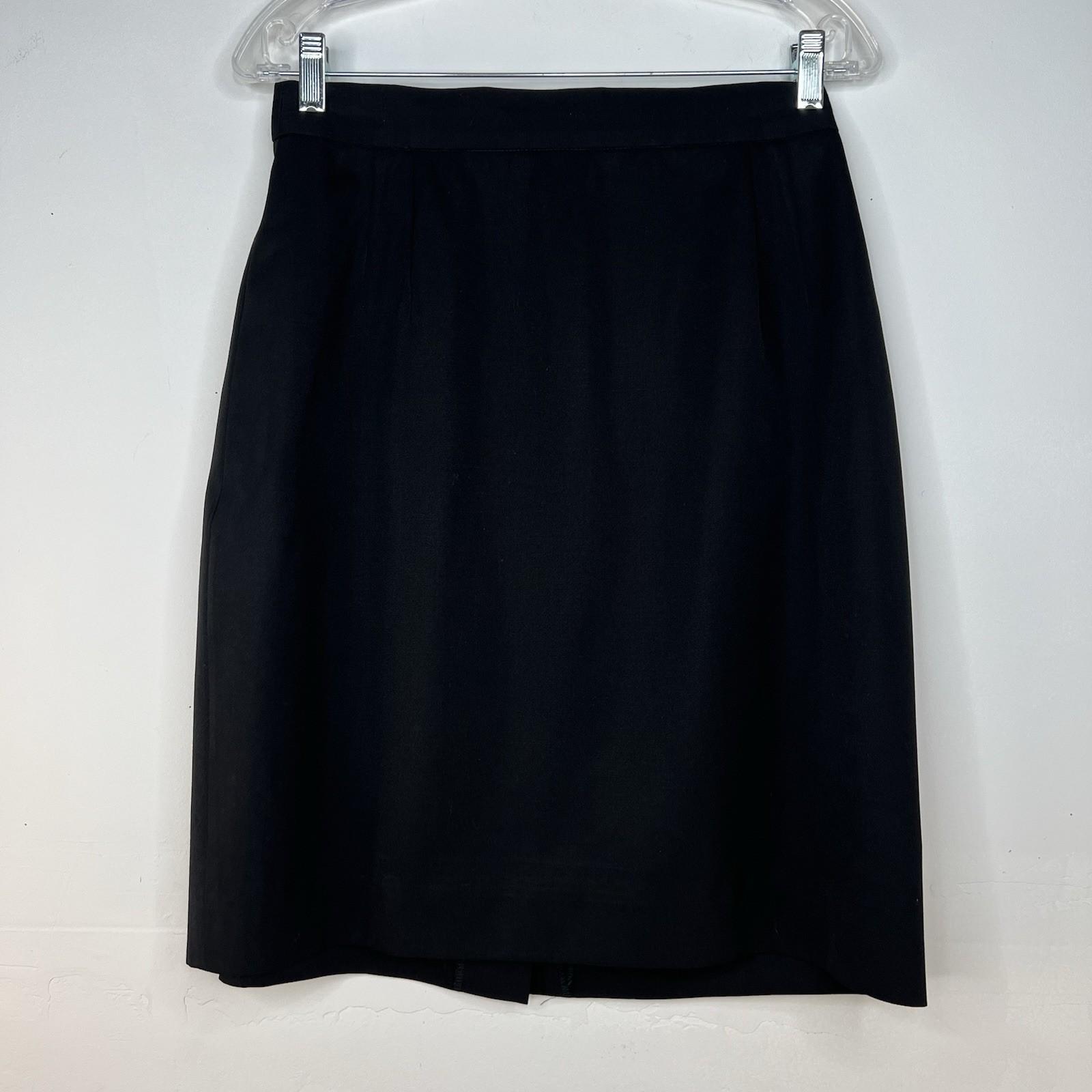 Escada By Margaretha Ley Vintage Pure New Wool Pencil Skirt Waist 29 inch Black