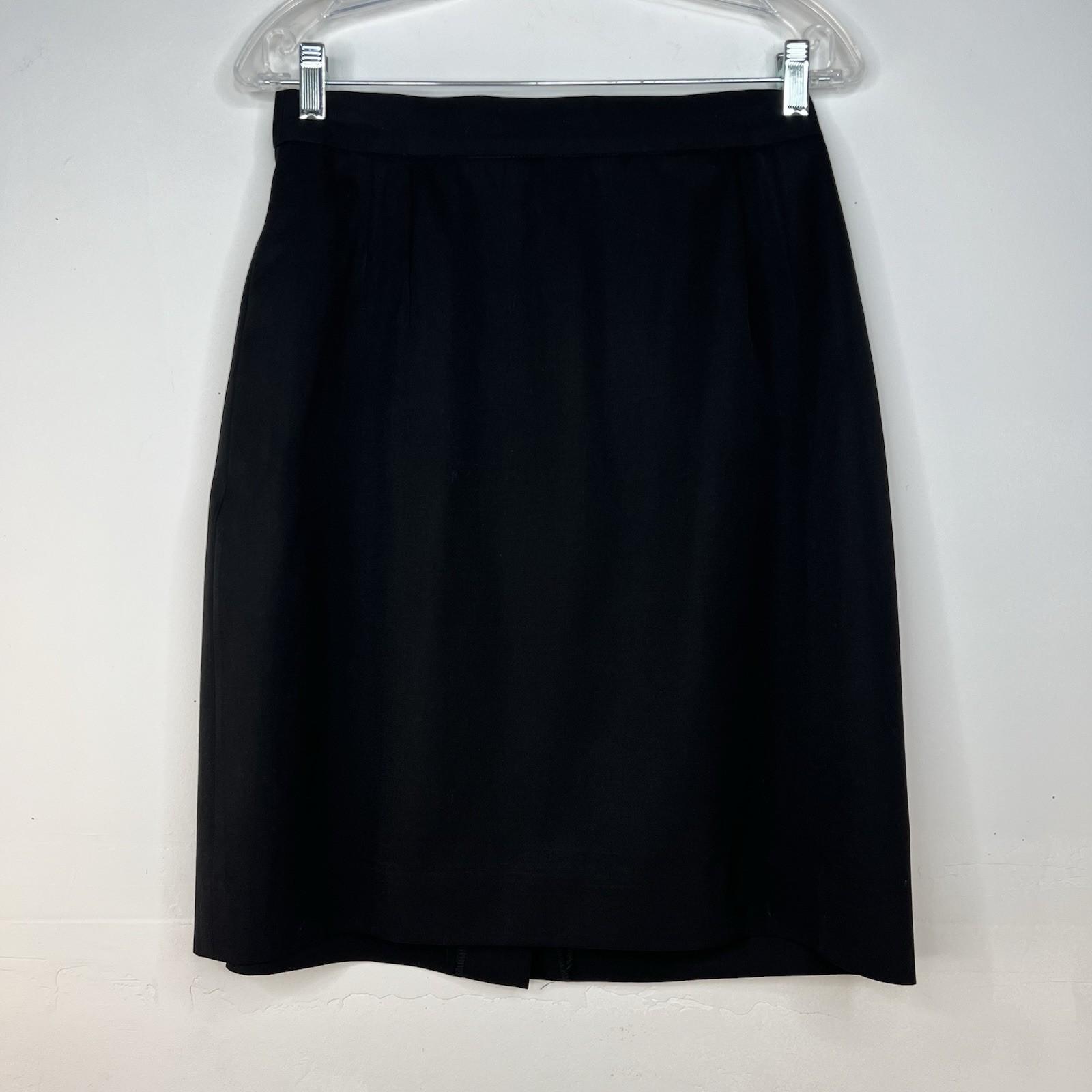 Escada By Margaretha Ley Vintage Pure New Wool Pencil Skirt Waist 29 inch Black