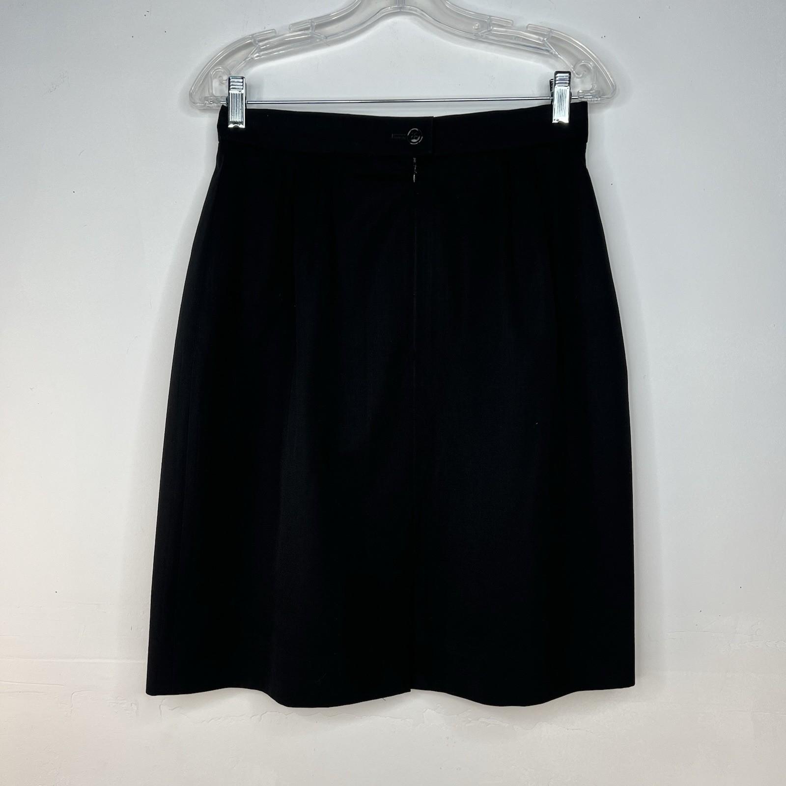 Escada By Margaretha Ley Vintage Pure New Wool Pencil Skirt Waist 29 inch Black