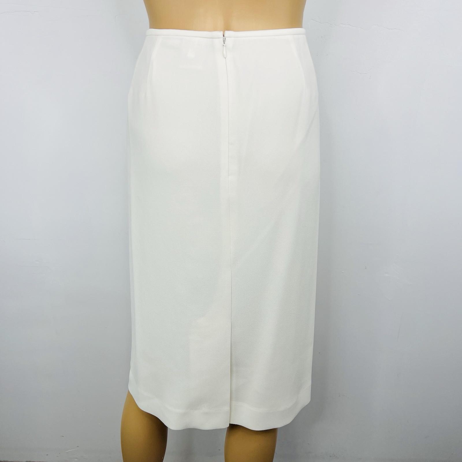 Le Suit Polyester Skirt Suit Size 16 Off White Lined Crepe Timeless Classy 2PC