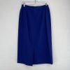 Giovanna Signature Skirt Suit Top 8 Blue Crepe Elegant Collarless Church 3PC New