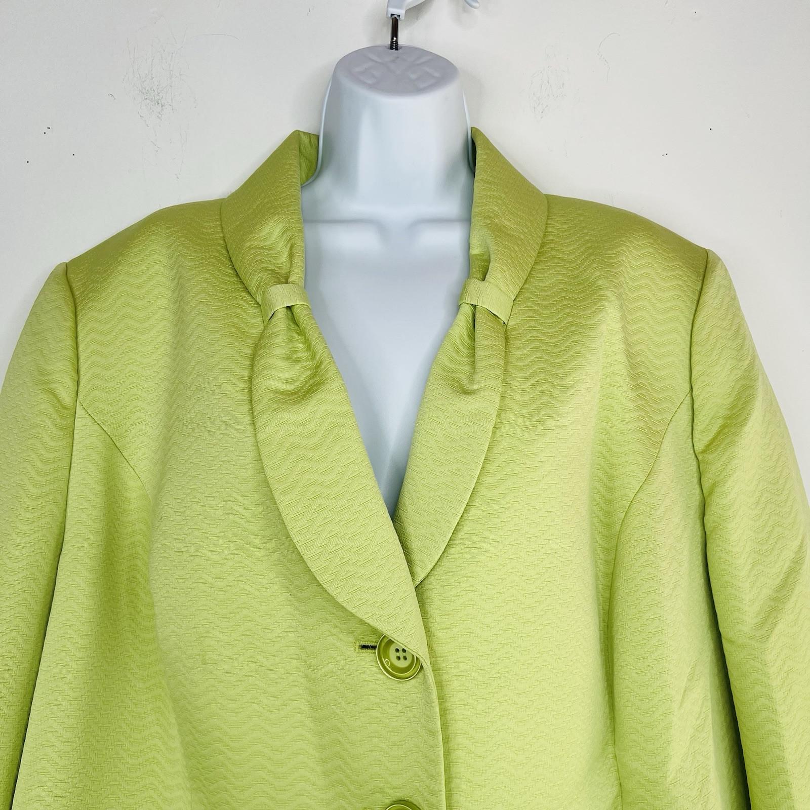 s-l1600-38.jpg Le Suit Polyester Skirt Suit Size 22W Lime Green Textured Shawl Collar 2PC New