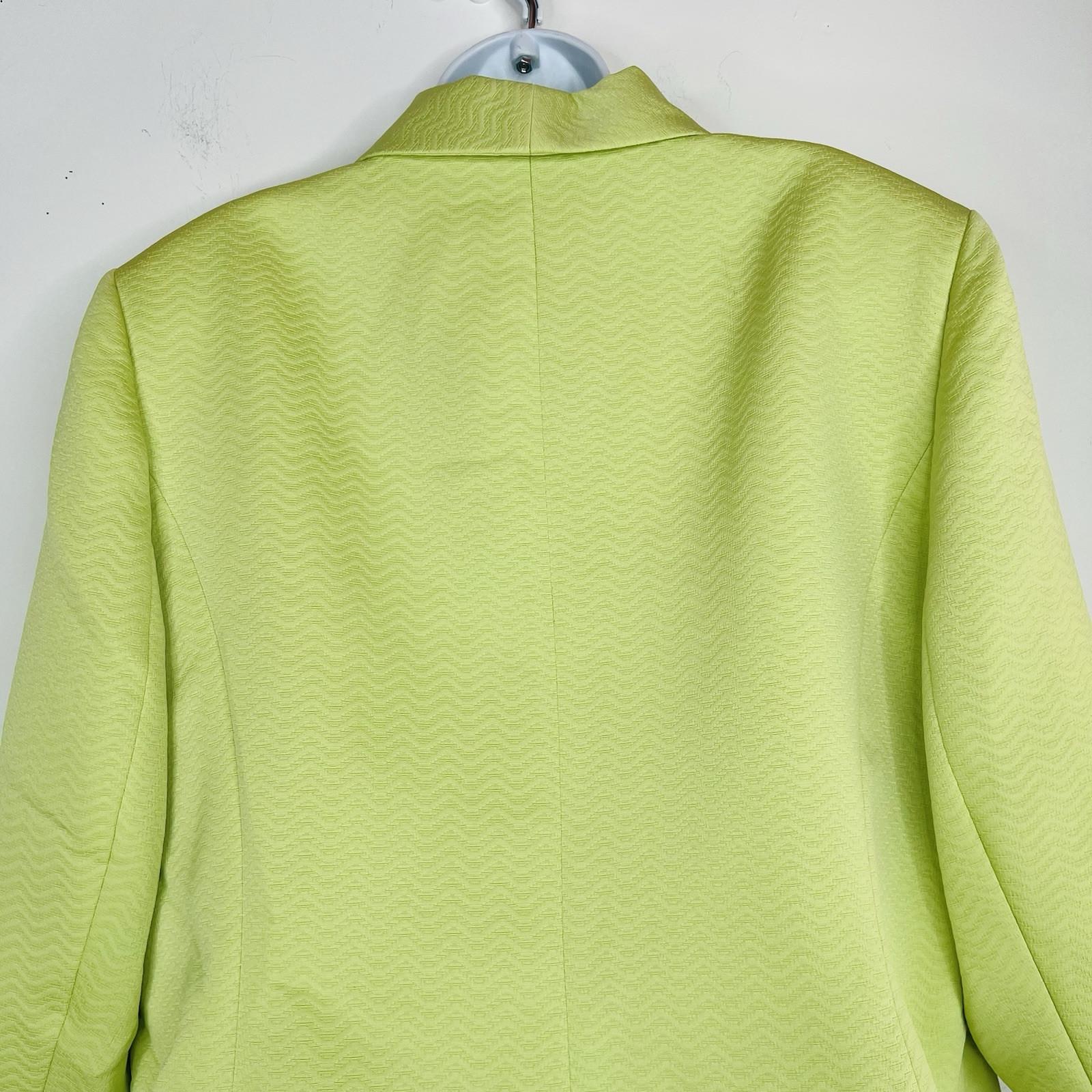s-l1600-40.jpg Le Suit Polyester Skirt Suit Size 22W Lime Green Textured Shawl Collar 2PC New