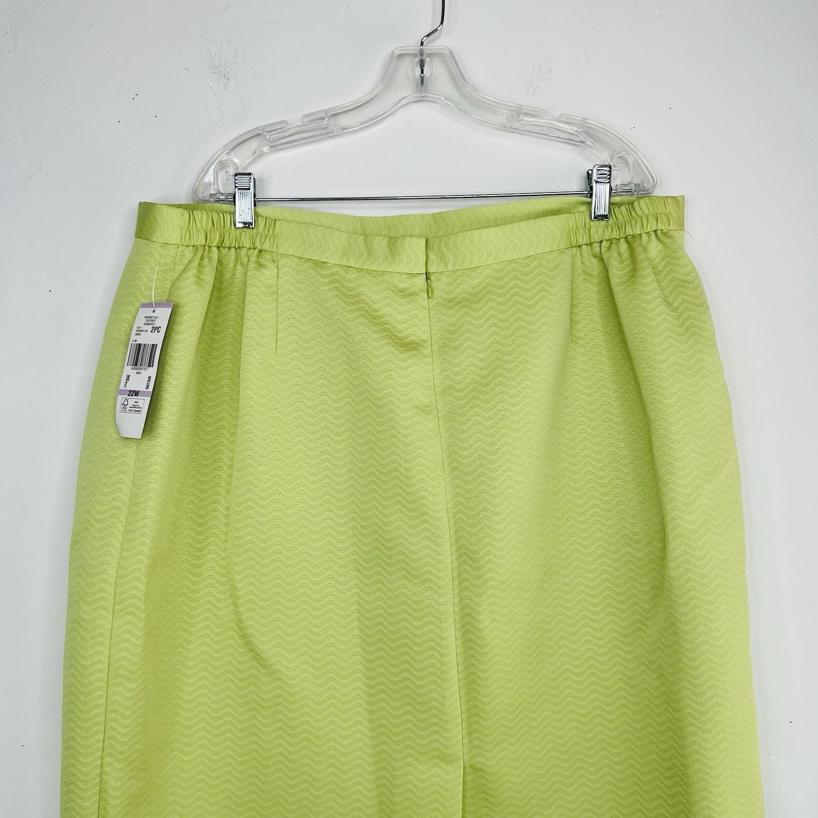 s-l1600-44.jpg Le Suit Polyester Skirt Suit Size 22W Lime Green Textured Shawl Collar 2PC New