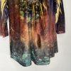 One World Tunic Top Size XL Sublimation Boho Velvet Studded Art Fairy Grunge