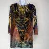 One World Tunic Top Size XL Sublimation Boho Velvet Studded Art Fairy Grunge