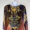 One World Tunic Top Size XL Sublimation Boho Velvet Studded Art Fairy Grunge
