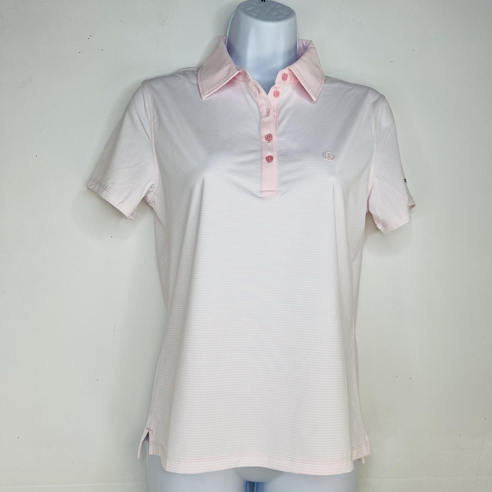 G/Fore Polo Shirt Size S Pink Feeder Striped Tech Jersey Stretch Athletic New