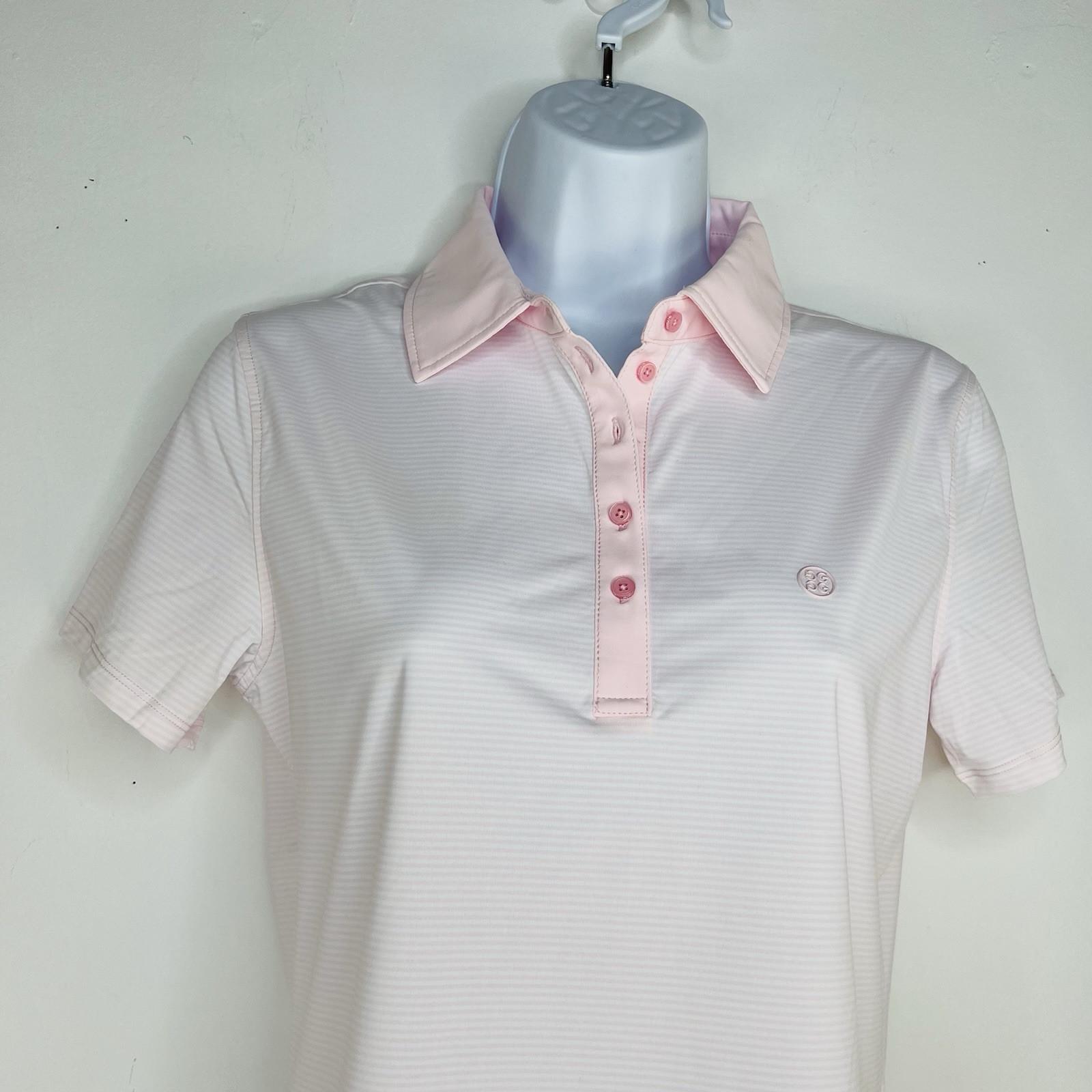 G/Fore Polo Shirt Size S Pink Feeder Striped Tech Jersey Stretch Athletic New