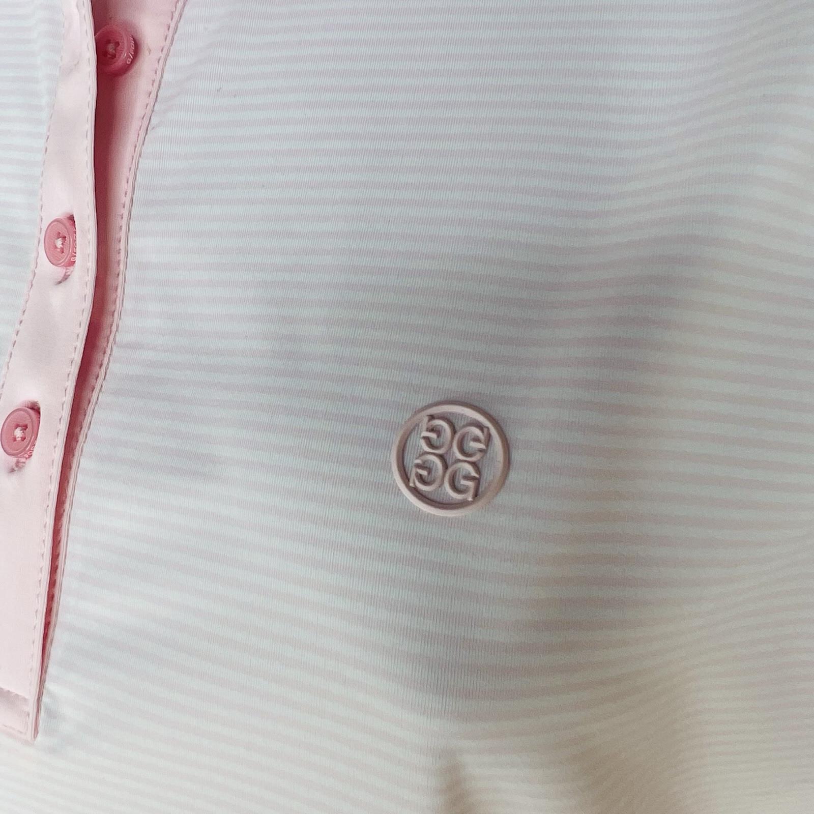 G/Fore Polo Shirt Size S Pink Feeder Striped Tech Jersey Stretch Athletic New
