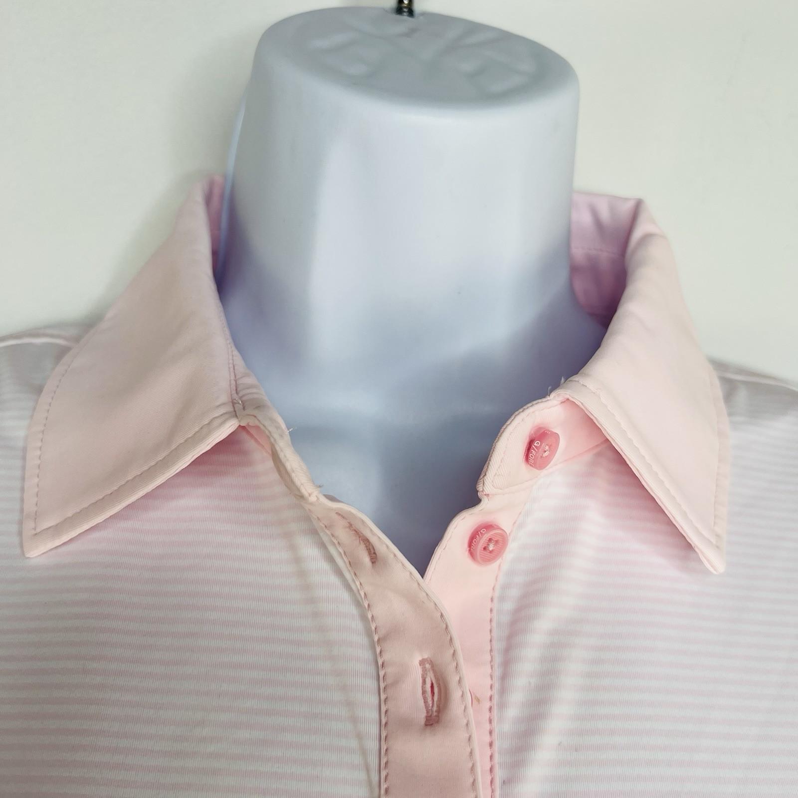 G/Fore Polo Shirt Size S Pink Feeder Striped Tech Jersey Stretch Athletic New