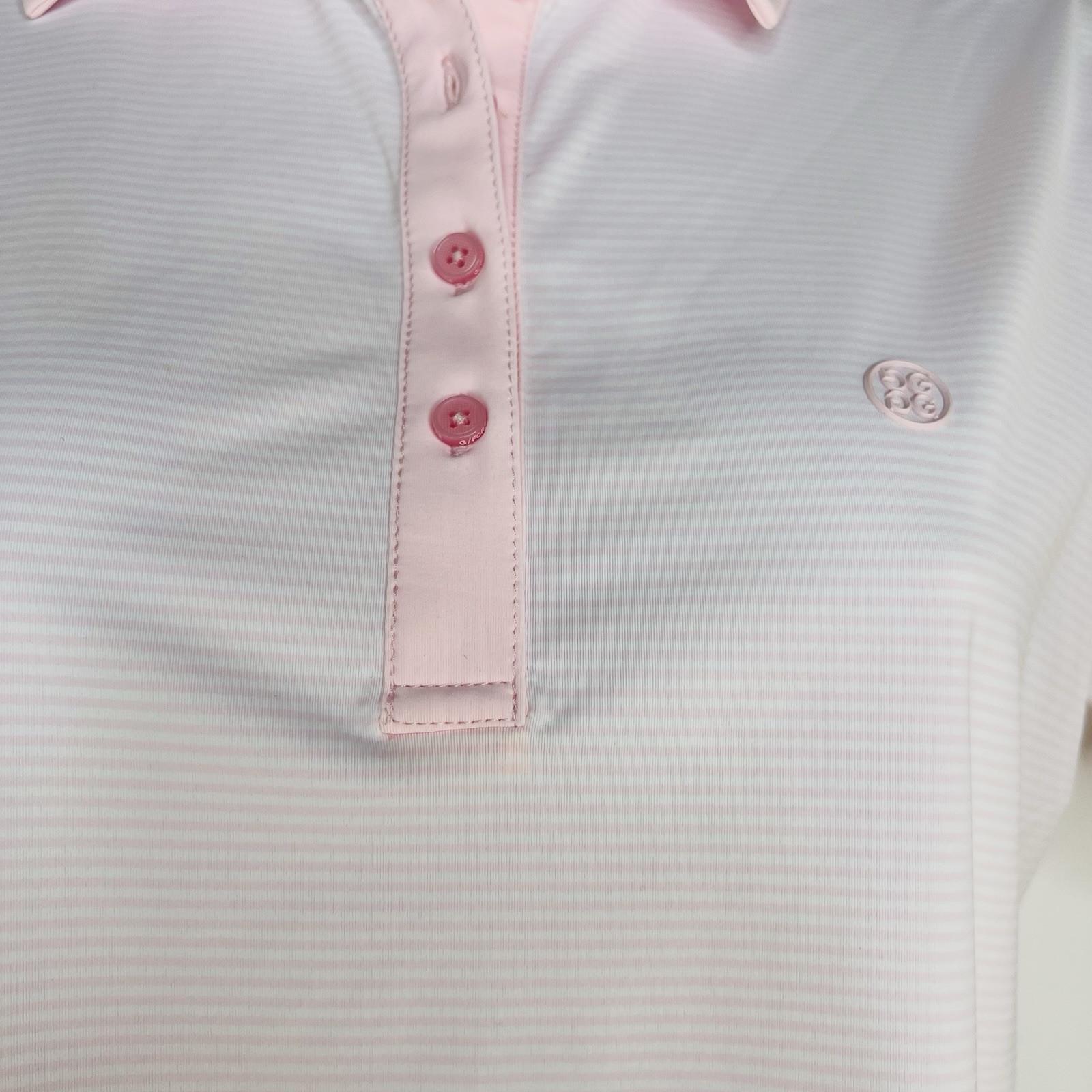 G/Fore Polo Shirt Size S Pink Feeder Striped Tech Jersey Stretch Athletic New