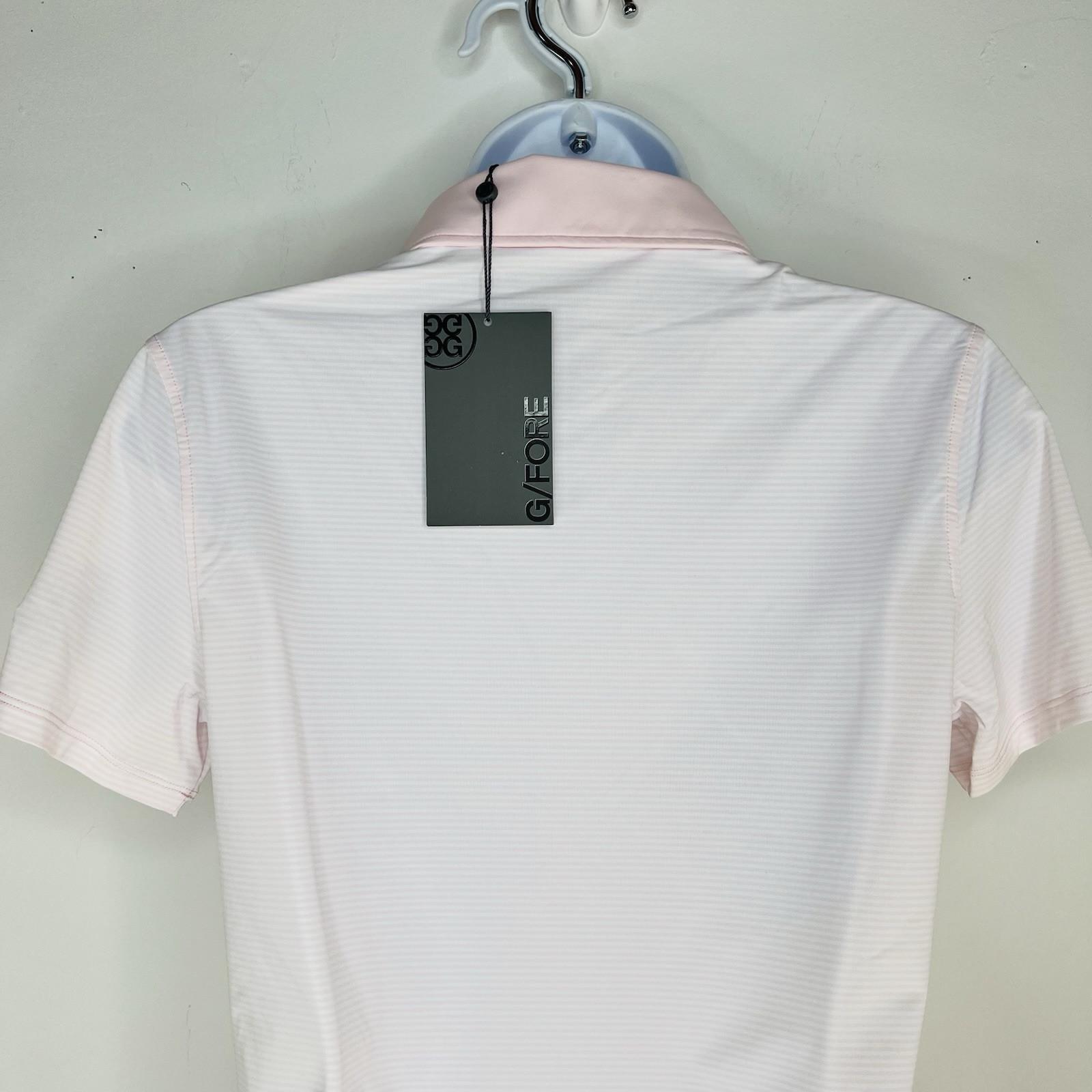 G/Fore Polo Shirt Size S Pink Feeder Striped Tech Jersey Stretch Athletic New