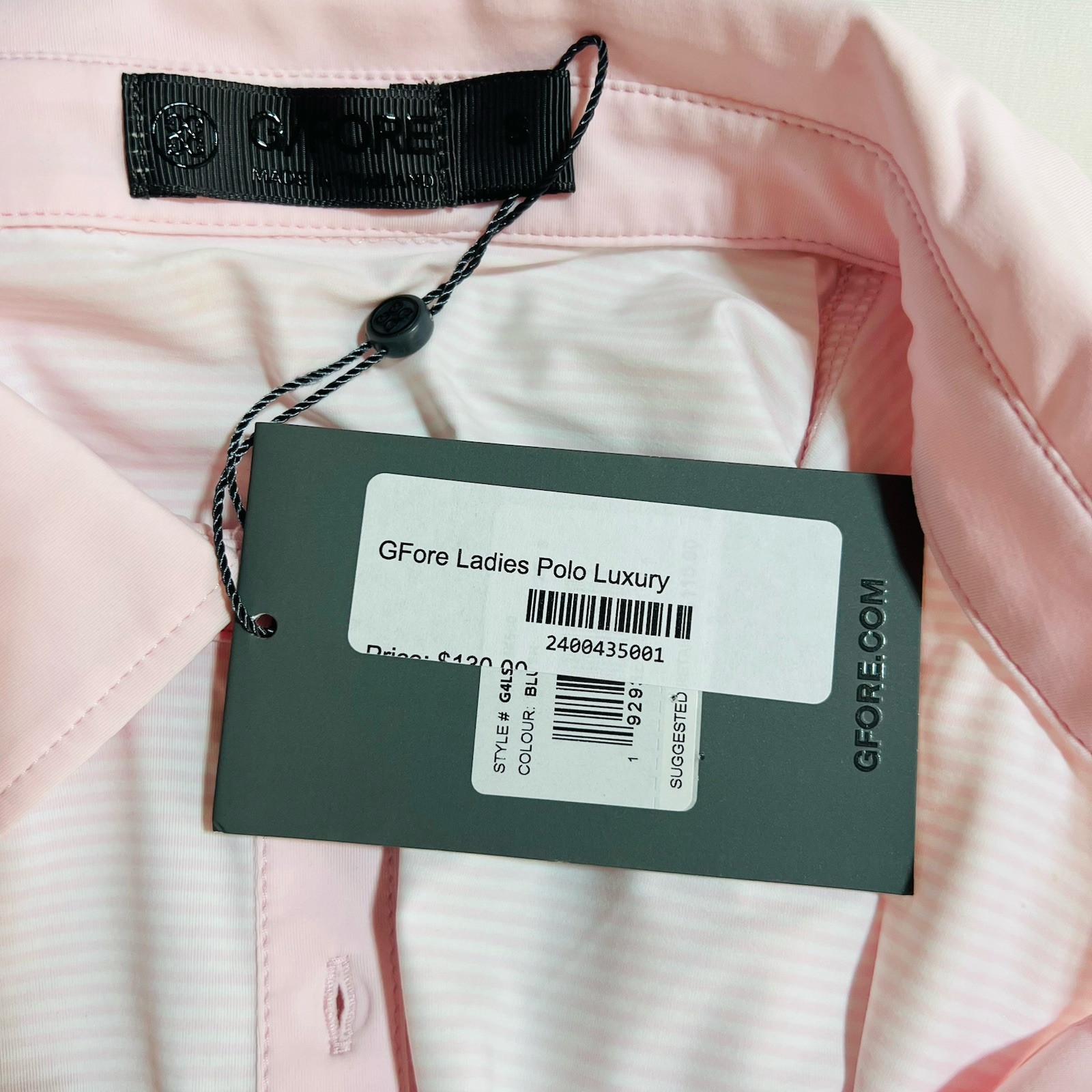 G/Fore Polo Shirt Size S Pink Feeder Striped Tech Jersey Stretch Athletic New