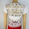 Express Top S Off White Embroidered Open Lace Cap Sleeves V Neck Tie Romantic