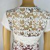 Express Top S Off White Embroidered Open Lace Cap Sleeves V Neck Tie Romantic