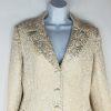 John Meyer Polyester Rayon Metallic Skirt Suit Size 10 Gold Floral Cocktail