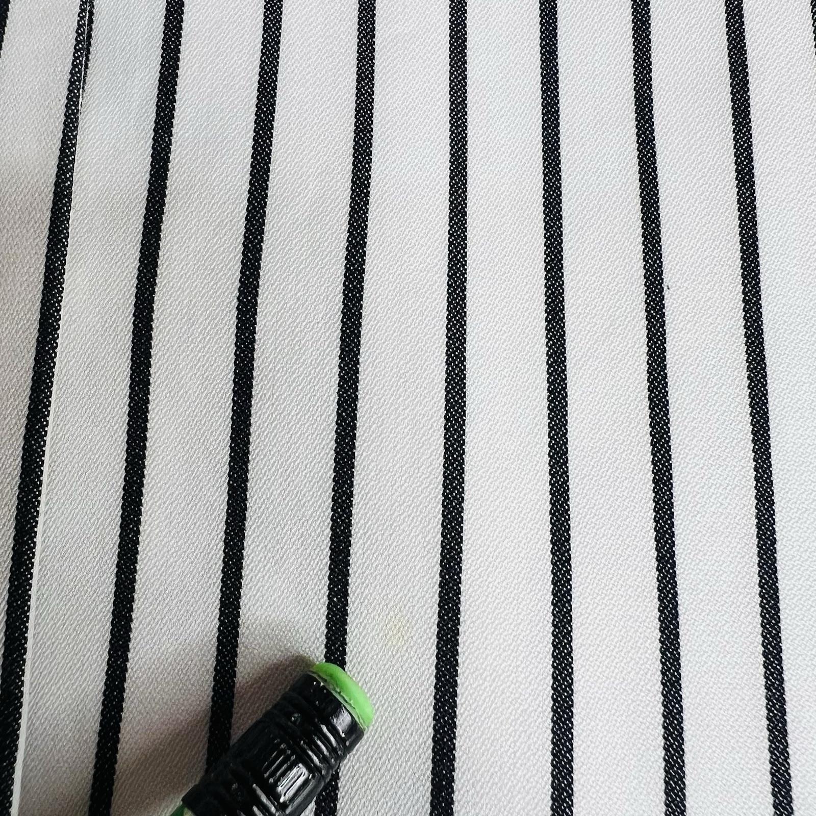 Jenni Kayne Cotton Blazer Jacket 10 Black White Striped Stand Up Collar Luxury