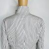 Jenni Kayne Cotton Blazer Jacket 10 Black White Striped Stand Up Collar Luxury