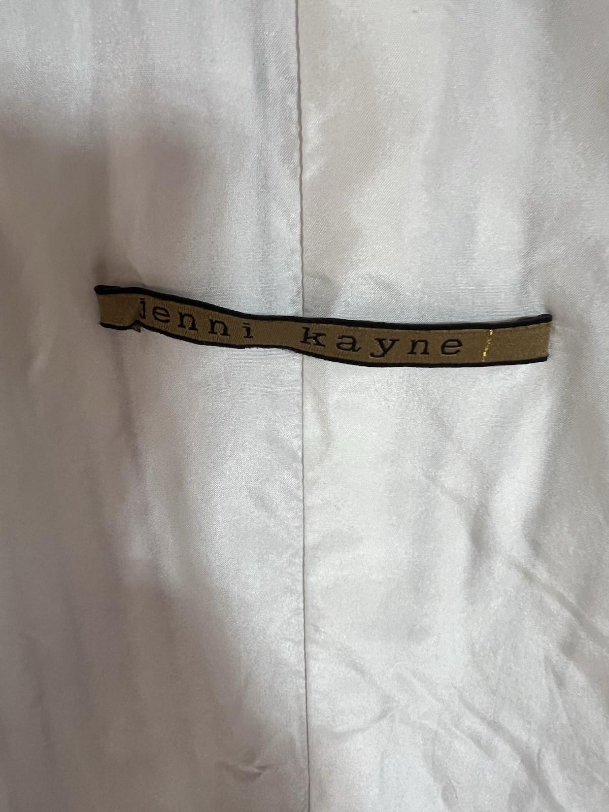 Jenni Kayne Cotton Blazer Jacket 10 Black White Striped Stand Up Collar Luxury