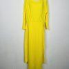 Fashion Nova Polyester Stretch Warm Maxi Dress L/XL Yellow Tied Down Ribbed