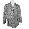 Jones Studio Women Polyester Blazer Size 14W Black White Lined Open Front