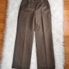 Le Suit Women Polyester Pant Suit Size 4P Brown Lined Shawl Pockets 2PC