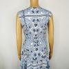 Calvin Klein Women Midi Dress Size 10 Fit Flare Blue Handkerchief Hem Belted