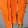 Stunning Bodycon Dress Size S/M One Shoulder Bandage Orange Bowknot Full Zip