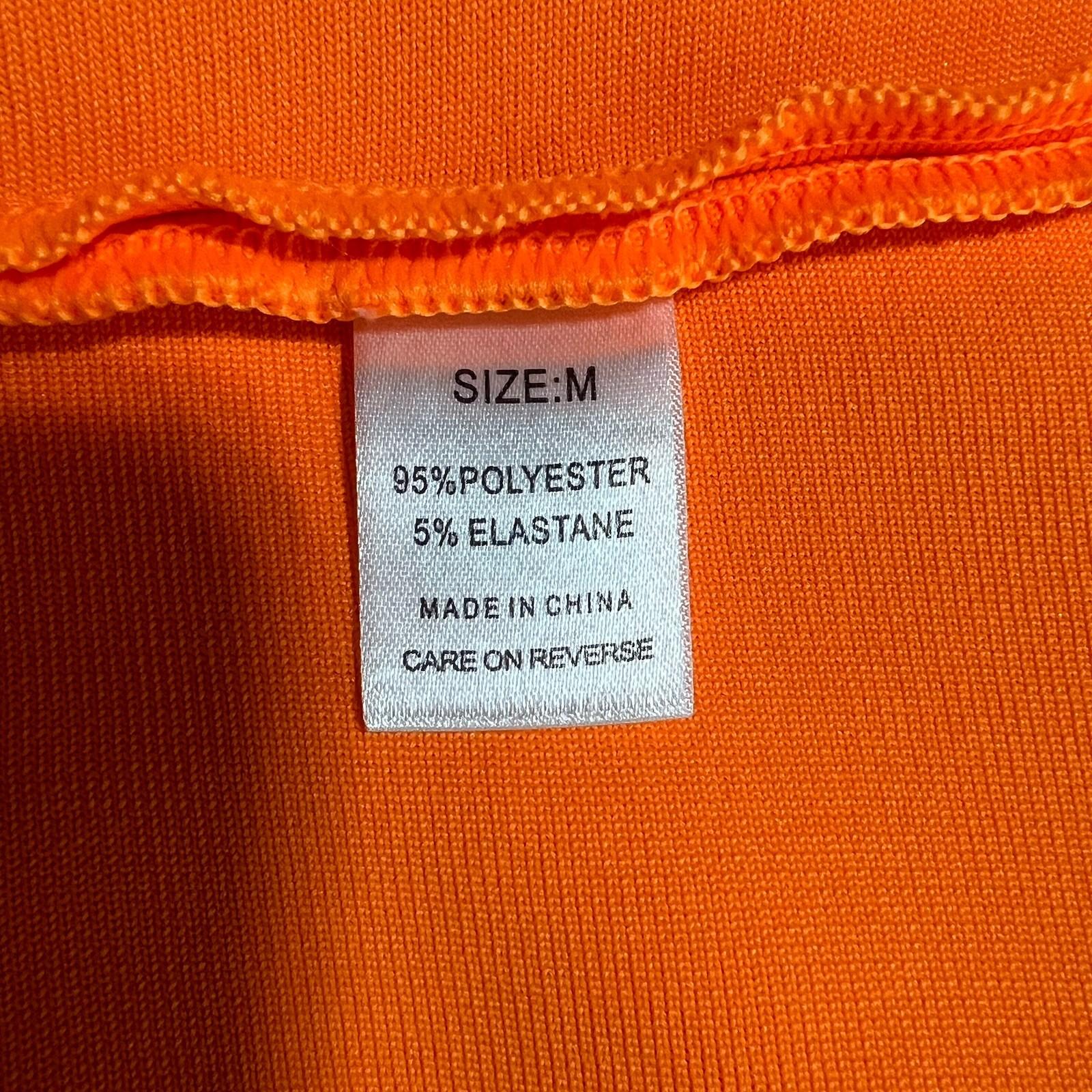 Stunning Bodycon Dress Size S/M One Shoulder Bandage Orange Bowknot Full Zip