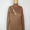 Stylish Tight Knit Sweater Dress Size S/M Tortilla Long Sleeve Cutout Midi New