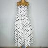Klesis Polka Dot Strapless Tea Length Size M Dress Cotton Black White Stretch Ne