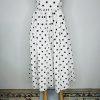 Klesis Polka Dot Strapless Tea Length Size M Dress Cotton Black White Stretch Ne