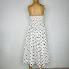 Klesis Polka Dot Strapless Tea Length Size M Dress Cotton Black White Stretch Ne