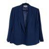 New Kasper Polyester Rayon Blazer Size 24W Navy Blue Notch Collar Stretch Office