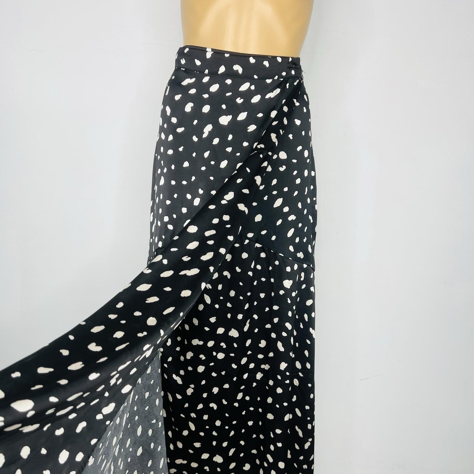 Petal & Pup Maxi Wrap Flounce Skirt  Size 8 Black Off White Timeless